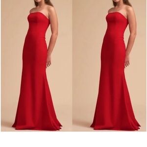 BHLDN Tess Red Strapless Dress